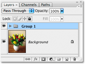 A layer group in Photoshop CS3. Image © 2009 Photoshop Essentials.com.