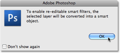 A Photoshop warning box. Image © 2009 Photoshop Essentials.com.