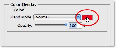 Changing the color of the Color Overlay layer style.