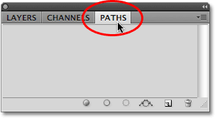 The Paths panel in Photoshop.