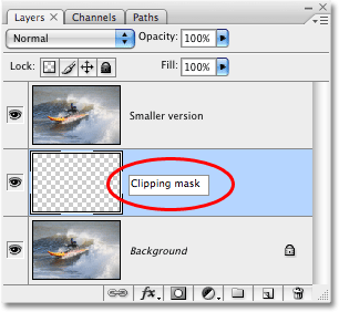 Renaming a layer in the Layers palette in Photoshop.  Image  © 2008 Photoshop Essentials.com.