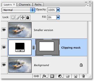 A Shape layer appears in the Layers palette in Photoshop. Image  © 2008 Photoshop Essentials.com.