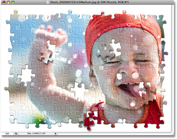 Photoshop puzzle effect. Kuva © 2008 Photoshop Essentials.com.