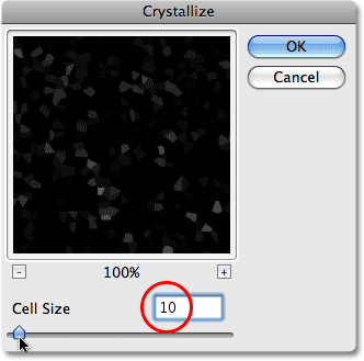 The Crystalize filter in Photoshop.