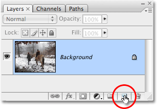 The New Layer icon in Photoshop.