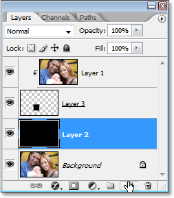 Creating another new blank layer in Photoshop.