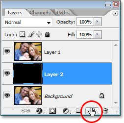 Clicking on the New Layer icon once again.