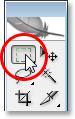 Selecting the Rectangular Marquee Tool in Photoshop.