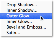 Photoshop Outer Glow layer style.