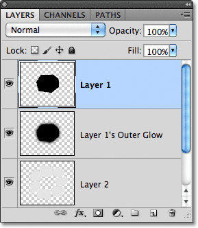 The Outer Glow layer style converted to a normal layer.