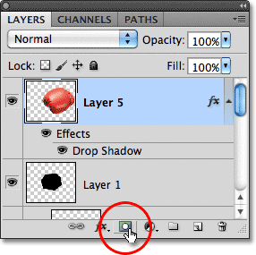 Adding a layer mask in Photoshop.