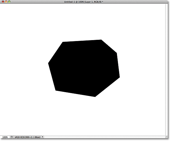 Polygon selection filled with black.