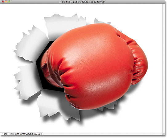 Punch Through Image Effect In Photoshop