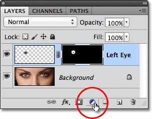 The New Adjustment Layer icon at the bottom of the Layers panel.