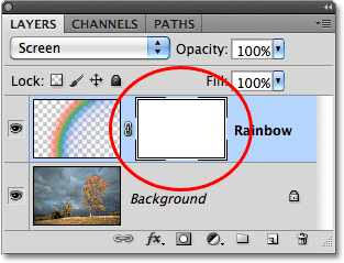 A layer mask thumbnail appears in the Layers panel in Photoshop. .