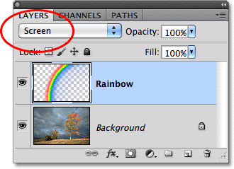 Photoshop Screen blend mode. Image © 2010 Photoshop Essentials.com