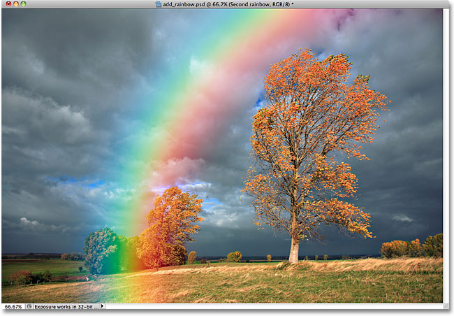 The second rainbow after blurring it. 