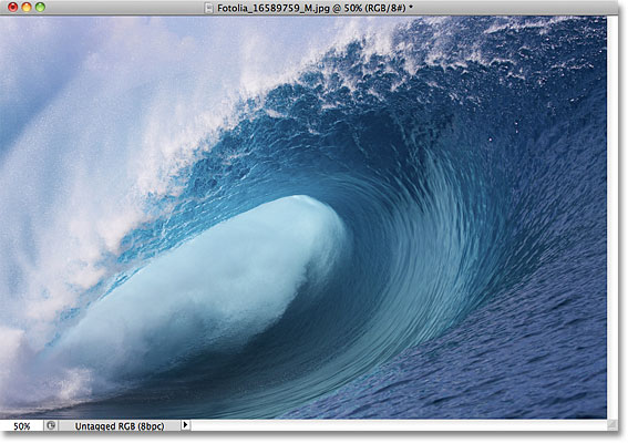 A photo of a giant wave. Image licensed from Fotolia by Photoshop Essentials.com.