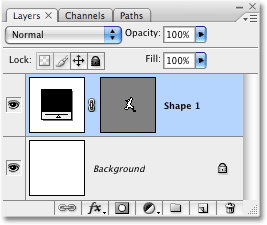 Photoshop's Layers palette. Image © 2008 Photoshop Essentials.com.