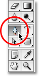 Selecting the Pen Tool from the Tools palette in Photoshop. Image © 2008 Photoshop Essentials.com.