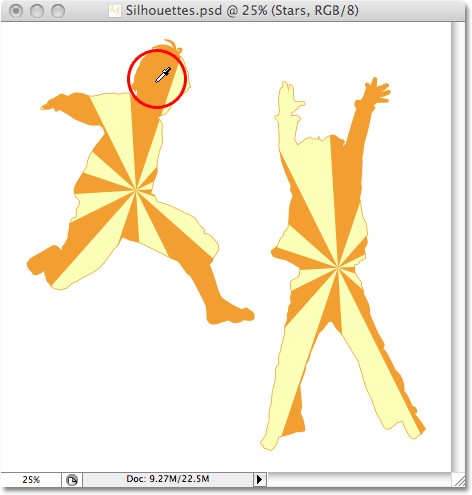 Sampling an orange color from the image. Image © 2008 Photoshop Essentials.com.