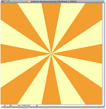 A starburst background created in Photoshop. Image © 2008 Photoshop Essentials.com.