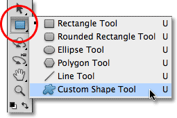 أداة Photoshop Custom Shape.