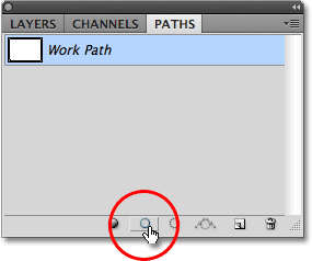 The Stroke Path With Brush icon in Photoshop.