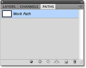 A work path appears in the Paths panel.