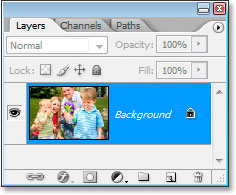 Photoshop's Layers palette showing the original image on the Background layer.