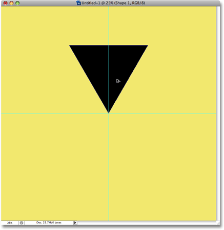 Drag the triangle into the center of the document. Image © 2008 Photoshop Essentials.com.