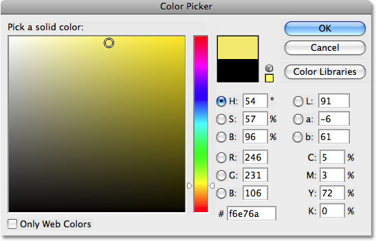 Photoshop's Color Picker. Image © 2008 Photoshop Essentials.com.