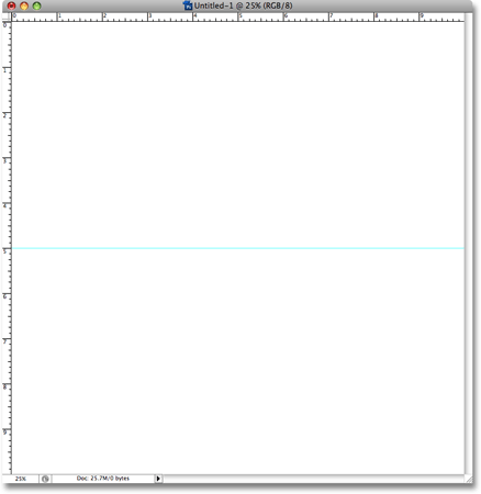 A horizontal guide appears in the middle of the document in Photoshop. Image © 2008 Photoshop Essentials.com.