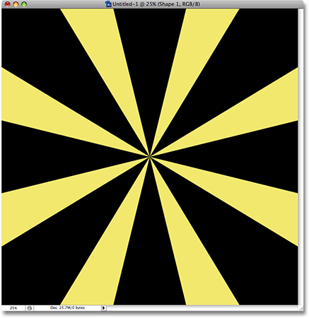 The Layers palette in Photoshop showing the starburst shape on its own Shape layer. Image © 2008 Photoshop Essentials.com.