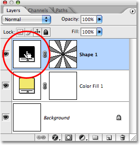 Double-click on the Shape layer's color swatch. Image © 2008 Photoshop Essentials.com.