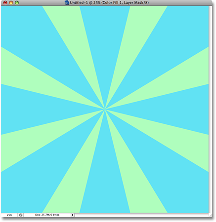 The same starburst effect, this time using green and blue as the colors. Image © 2008 Photoshop Essentials.com.