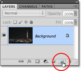 Photoshop New Layer icon in the Layers panel.