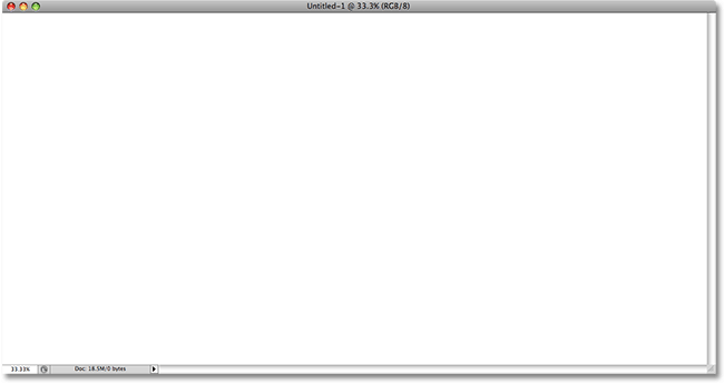 A new document has been created in Photoshop.