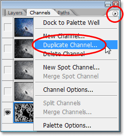 Selecting the 'Duplicate Channel' option.