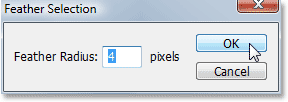 Photoshop's 'Feather' dialog box.