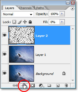 Clicking the Layer Styles icon at the bottom of the Layers palette.