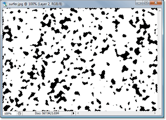 Selecting all of the black areas with the Magic Wand.