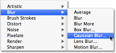 Go to Filter > Blur > Gaussian Blur.