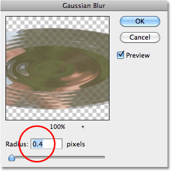 مرشح Gaussian Blur في Photoshop.