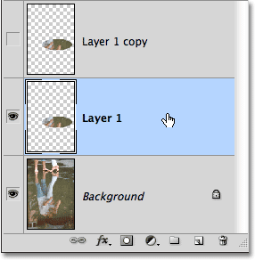 Clicking on a layer to select it.