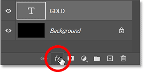 Clicking the layer effects icon.