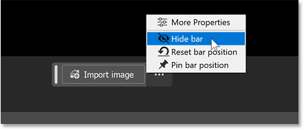 How to hide the Contextual Task Bar in Photoshop.