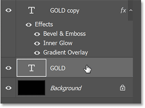 Selecting the original type layer.