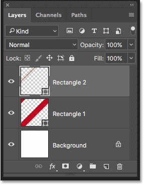 The larger and smaller candy cane stripes are on separate layers