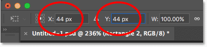 Setting the X and Y values for the fifth candy cane stripe